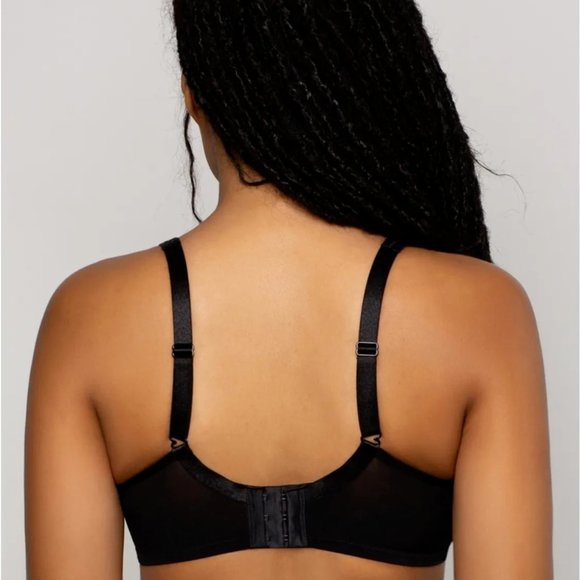 **Curvy Couture** Sheer Mesh Plunge T-Shirt Bra - Picture 2 of 6